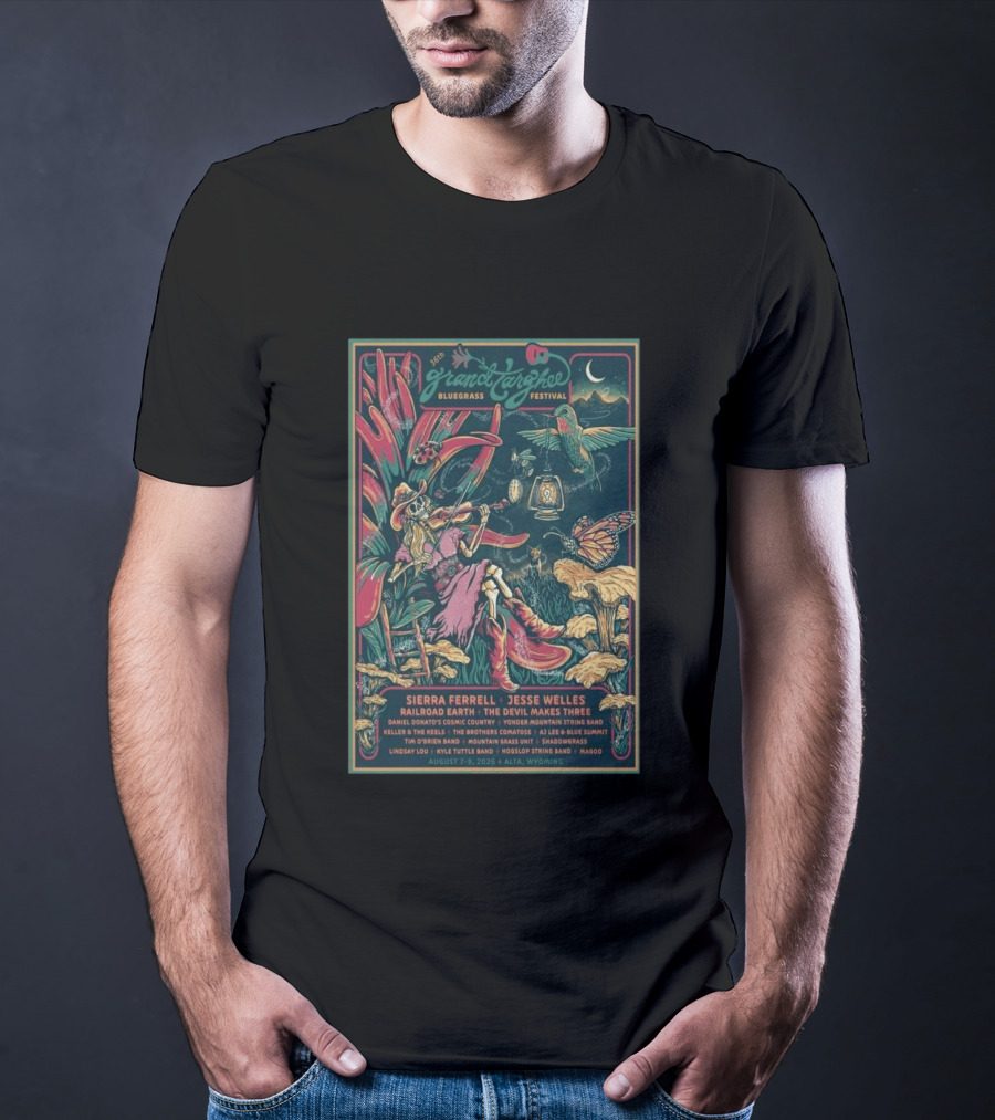 Grand Targhee Bluegrass Festival Aug 7 9 2026 Sierra Ferrell Jesse Welles Railroad Earth Alta Wyoming T-Shirt