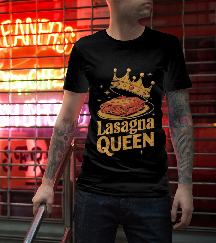 Lasagna Queen Italian Pasta Culinary Royalty Crown Slice Serving T-Shirt