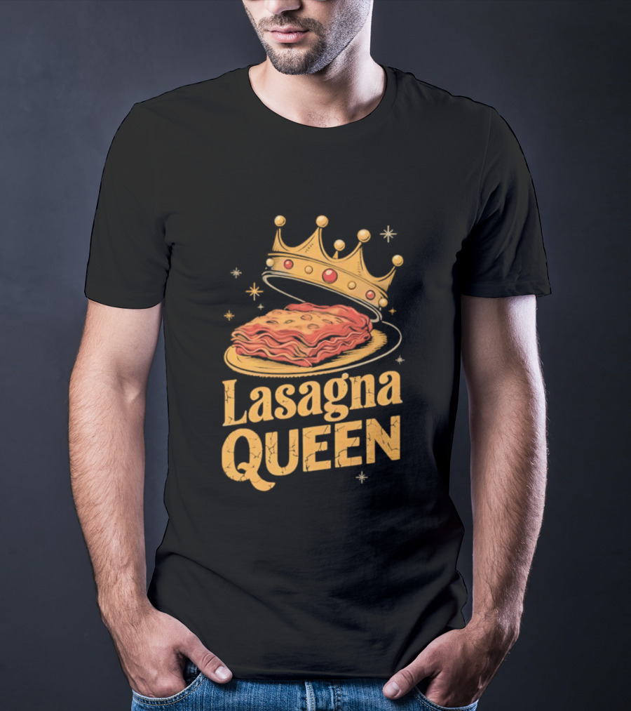 Lasagna Queen Italian Pasta Culinary Royalty Crown Slice Serving T-Shirt