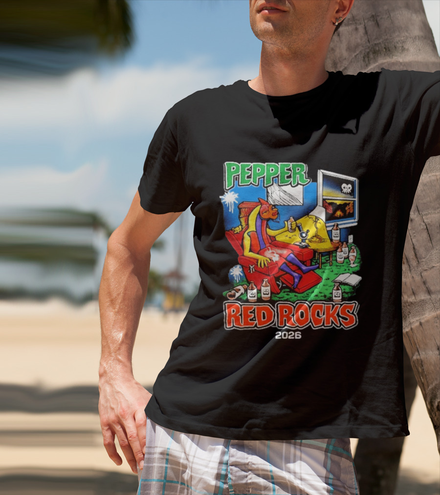Pepper Red Rocks Amphitheatre 2026 Morrison Colorado Psychedelic Vibes T-Shirt