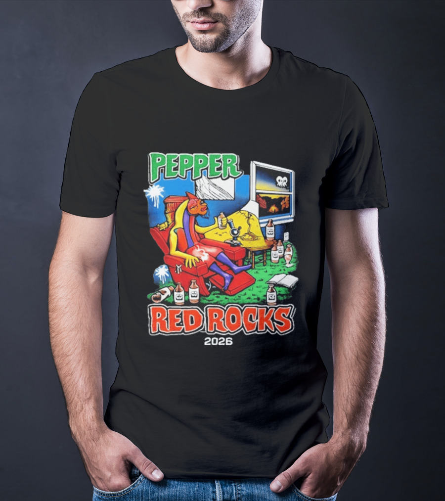 Pepper Red Rocks Amphitheatre 2026 Morrison Colorado Psychedelic Vibes T-Shirt
