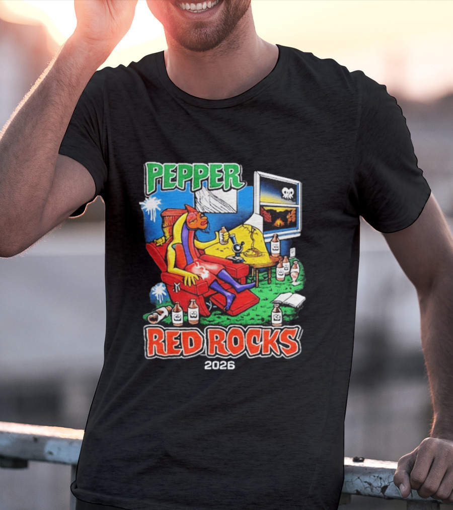 Pepper Red Rocks Amphitheatre 2026 Morrison Colorado Psychedelic Vibes T-Shirt