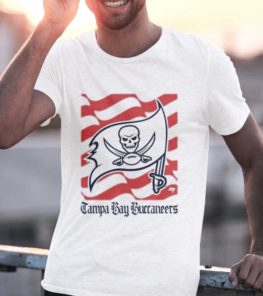 Tampa Bay Buccaneers Flag Skull And Cross Swords T-Shirt