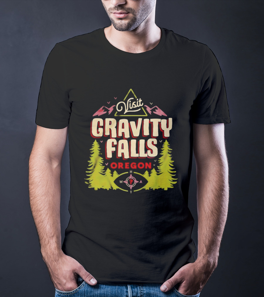Visit Gravity Falls Oregon Pines Mountains Eye T-Shirt