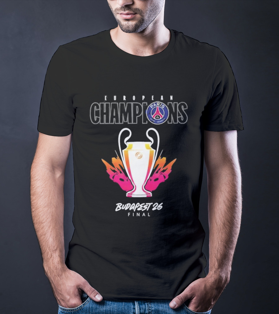 European Champions PSG Budapest 2026 Final T-Shirt