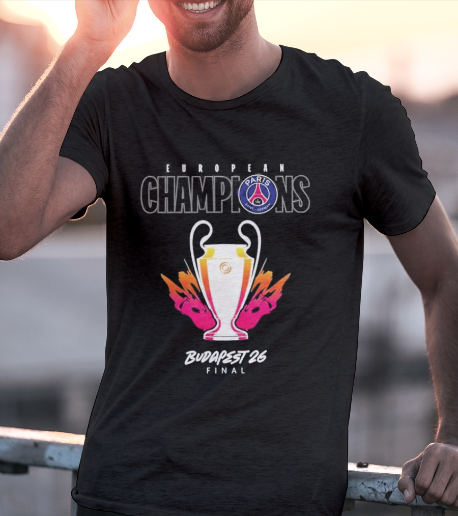 European Champions PSG Budapest 2026 Final T-Shirt