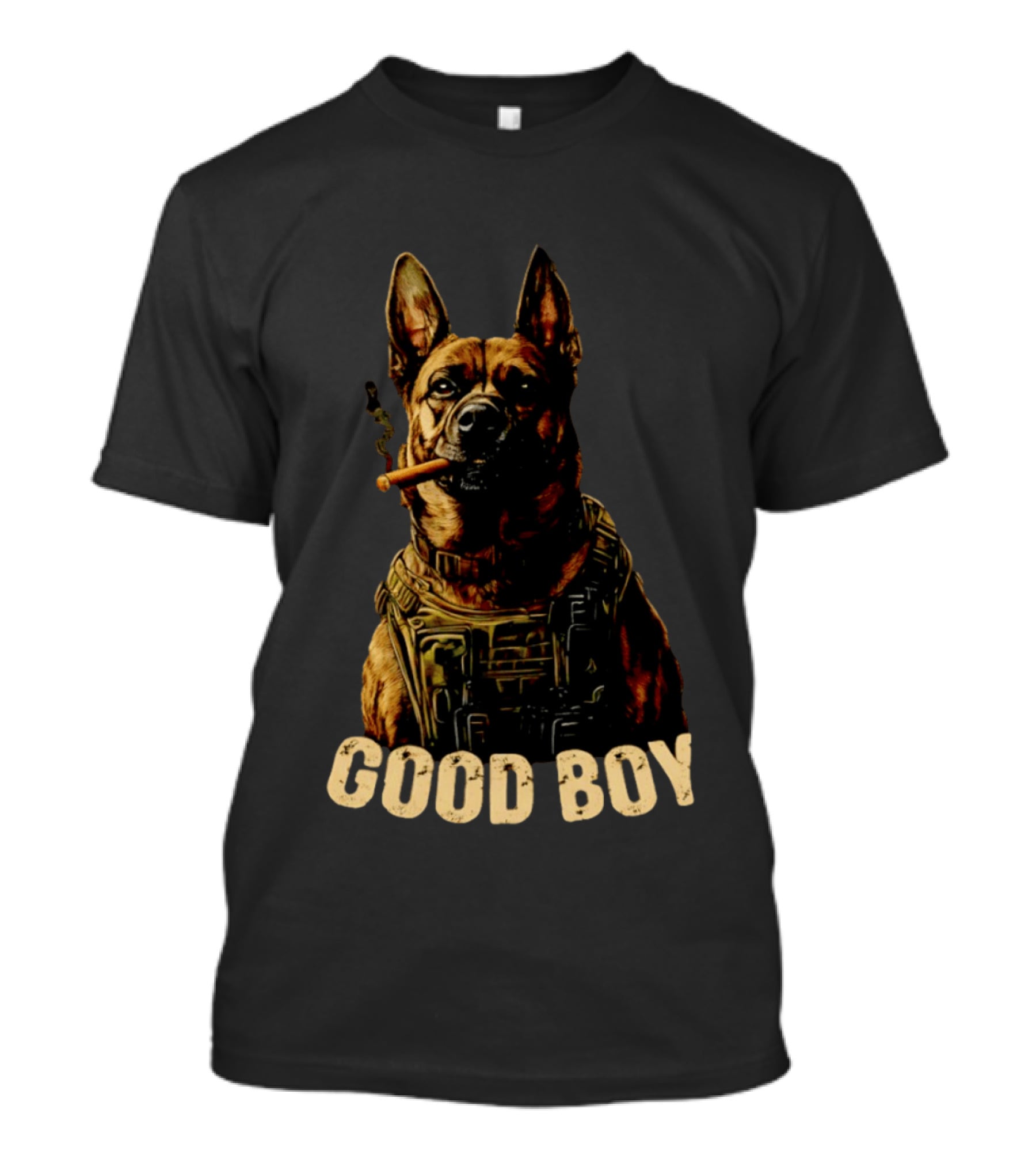 Good Boy K9 German Shepherd Tactical Military Patrol Hero Dog Cigar T-Shirt