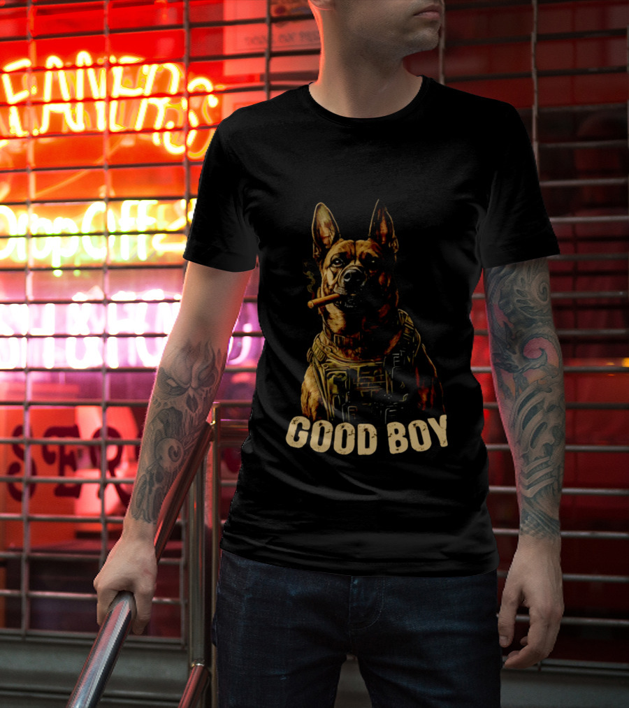 Good Boy K9 German Shepherd Tactical Military Patrol Hero Dog Cigar T-Shirt