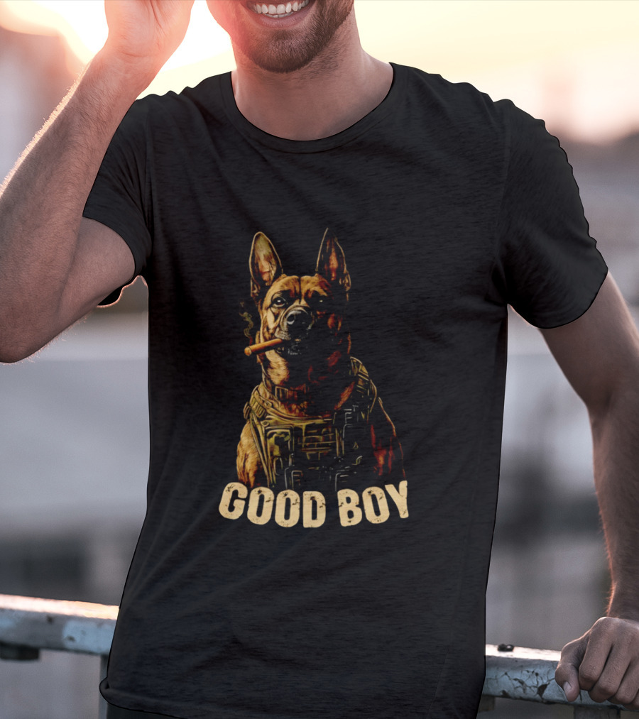 Good Boy K9 German Shepherd Tactical Military Patrol Hero Dog Cigar T-Shirt
