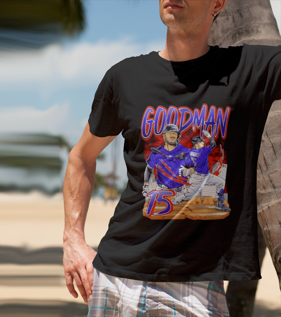 Goodman 15 Colorado Rockies Baseball Player Dynamic T-Shirt
