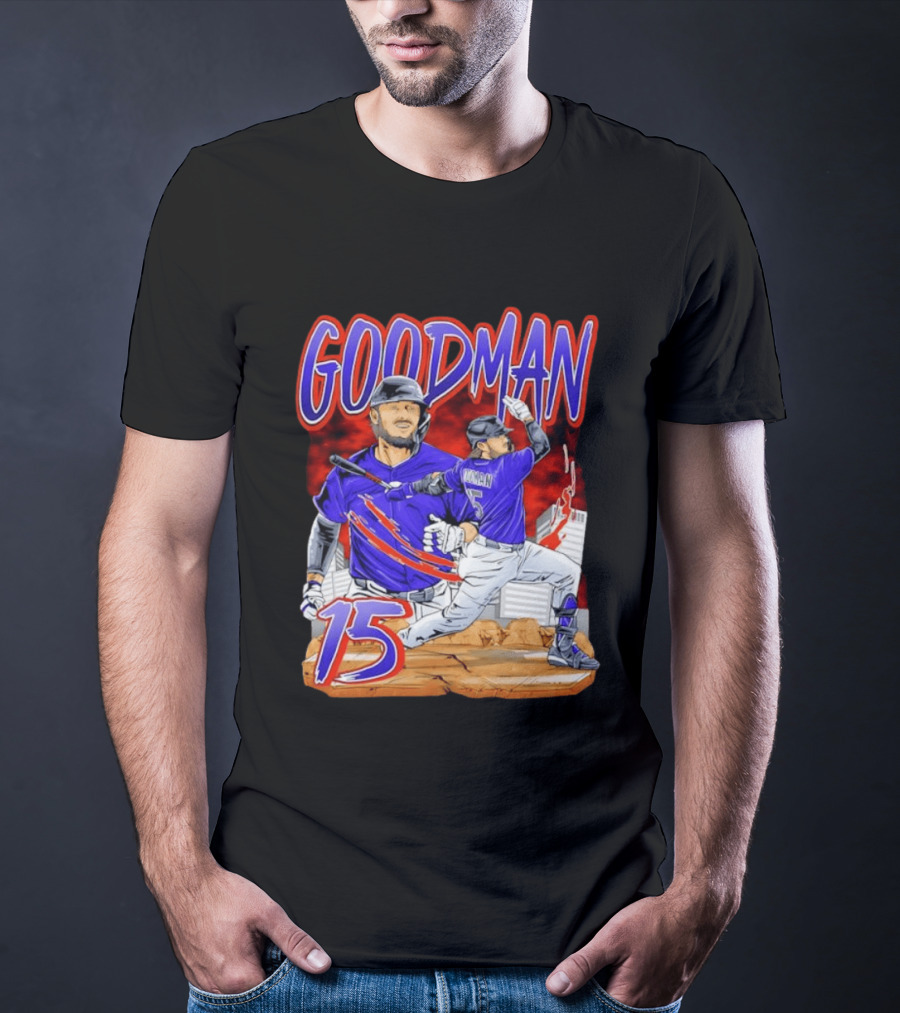 Goodman 15 Colorado Rockies Baseball Player Dynamic T-Shirt