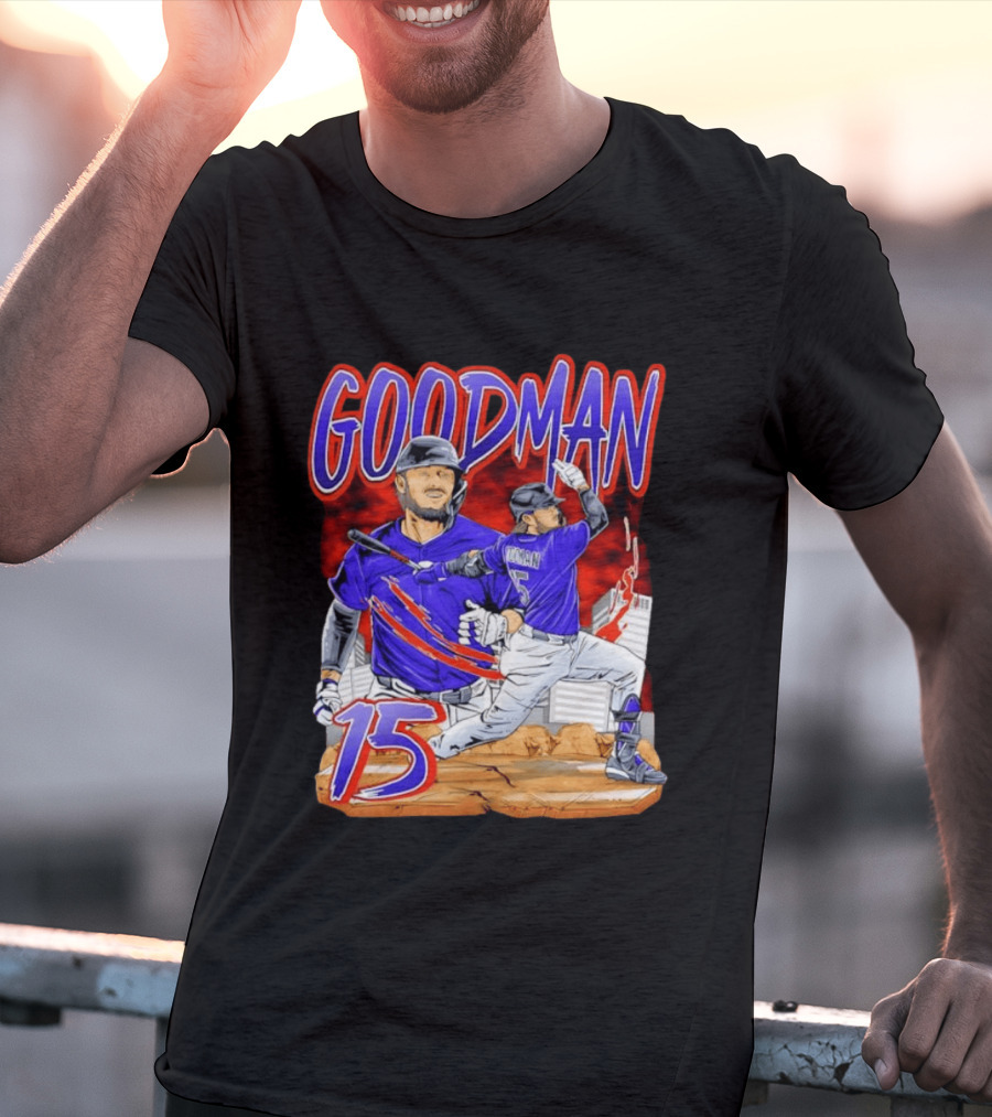 Goodman 15 Colorado Rockies Baseball Player Dynamic T-Shirt