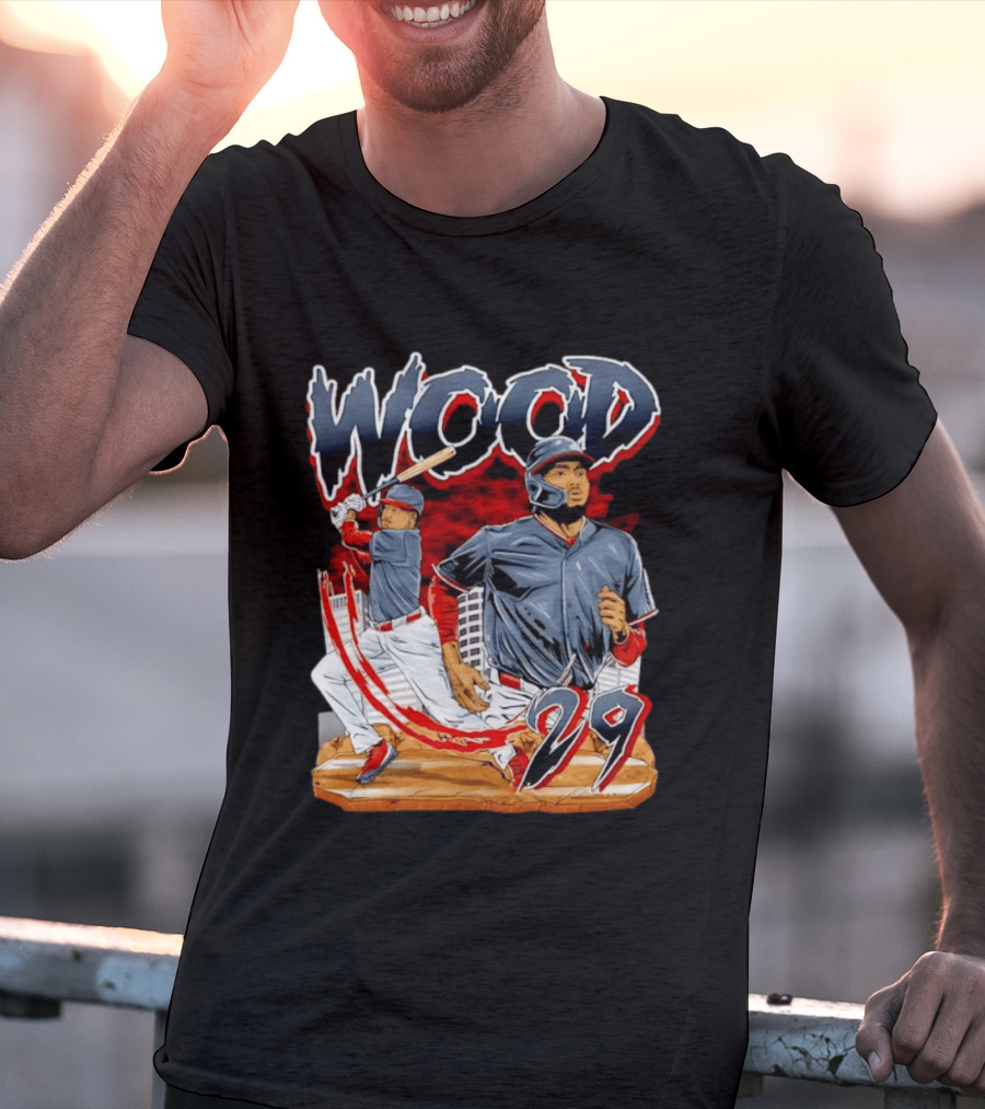 Wood 29 Washington Baseball Player Action T-Shirt