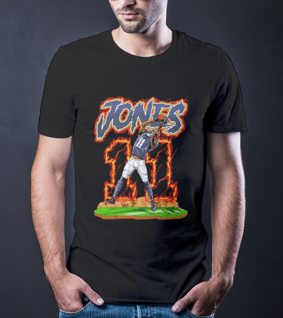 Jones 11 Julio Atlanta Falcons Flaming Football Player T-Shirt