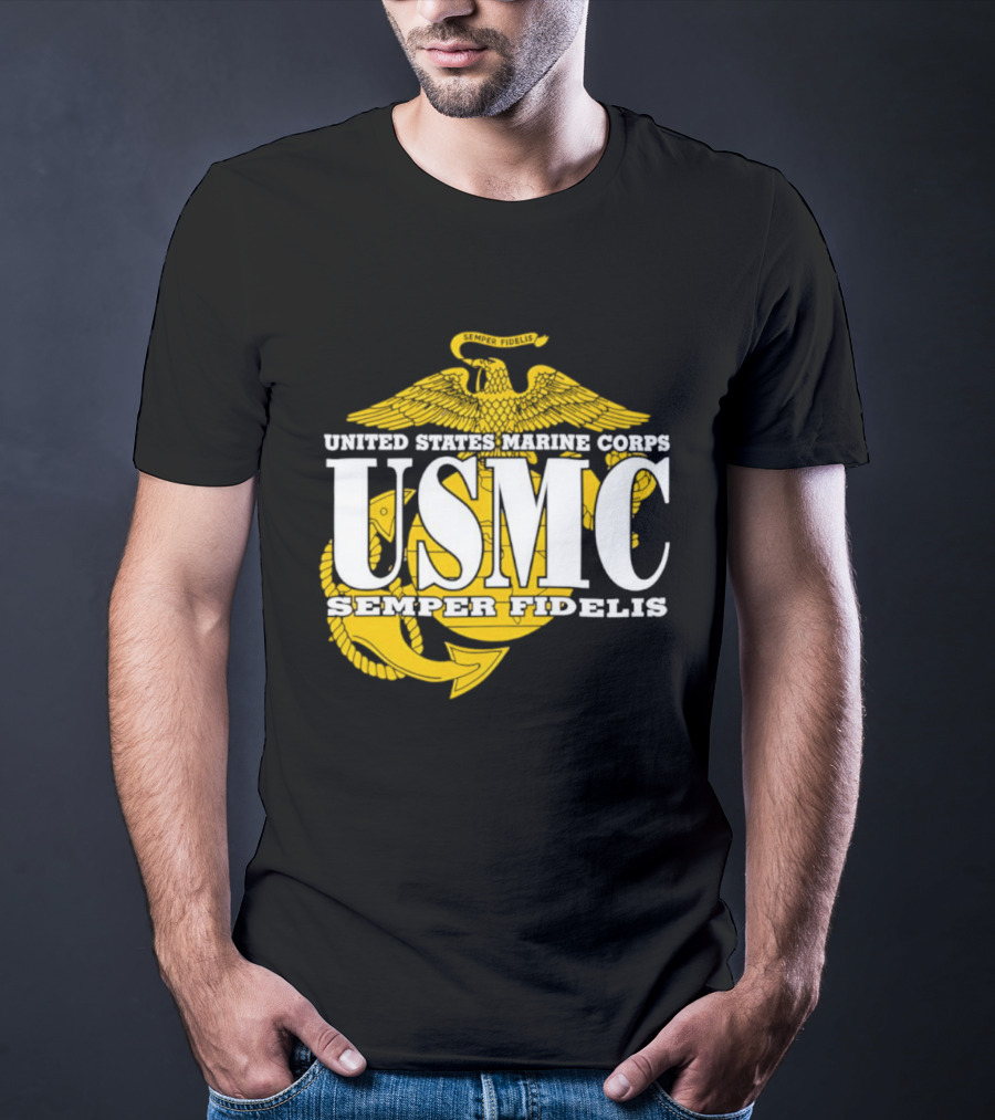 United States Marine Corps USMC Semper Fidelis Eagle Globe Anchor T-Shirt