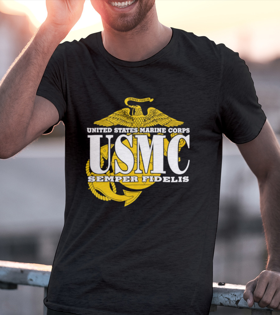 United States Marine Corps USMC Semper Fidelis Eagle Globe Anchor T-Shirt