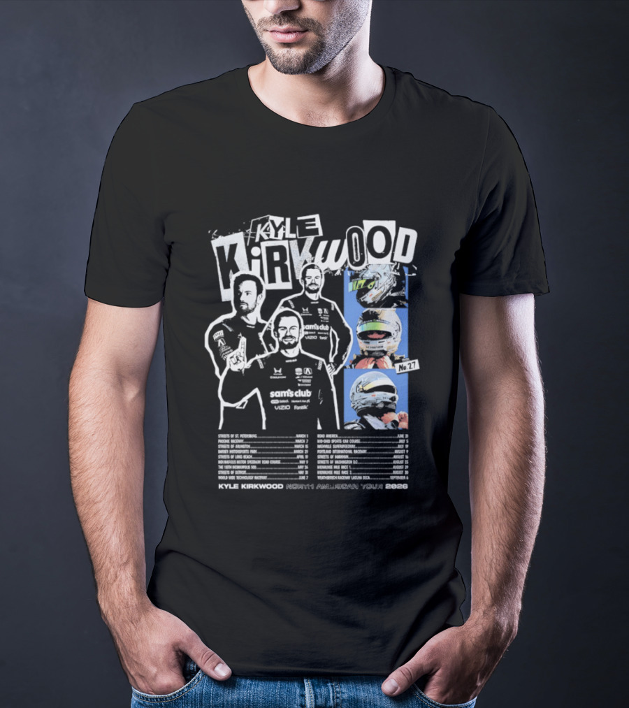 Kyle Kirkwood North American Tour 2026 Racing Helmet And Driver Poses T-Shirt