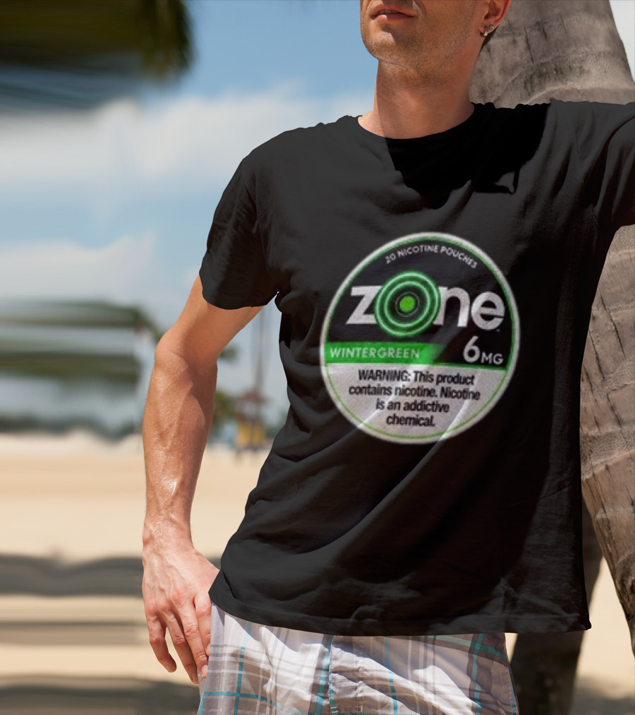 20 Nicotine Pouches Zone Wintergreen 6mg Warning Contains Nicotine T-Shirt