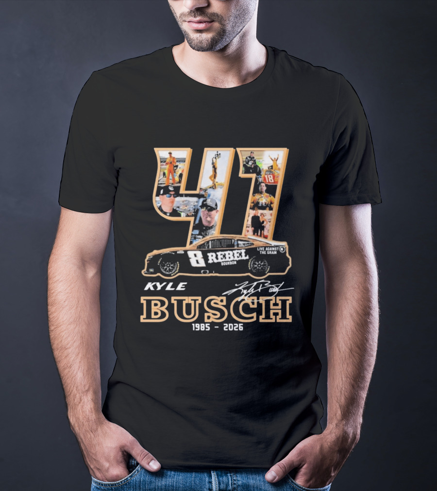 41 Kyle Busch 1985 2026 Rebel Bourbon Live Against The Grain T-Shirt