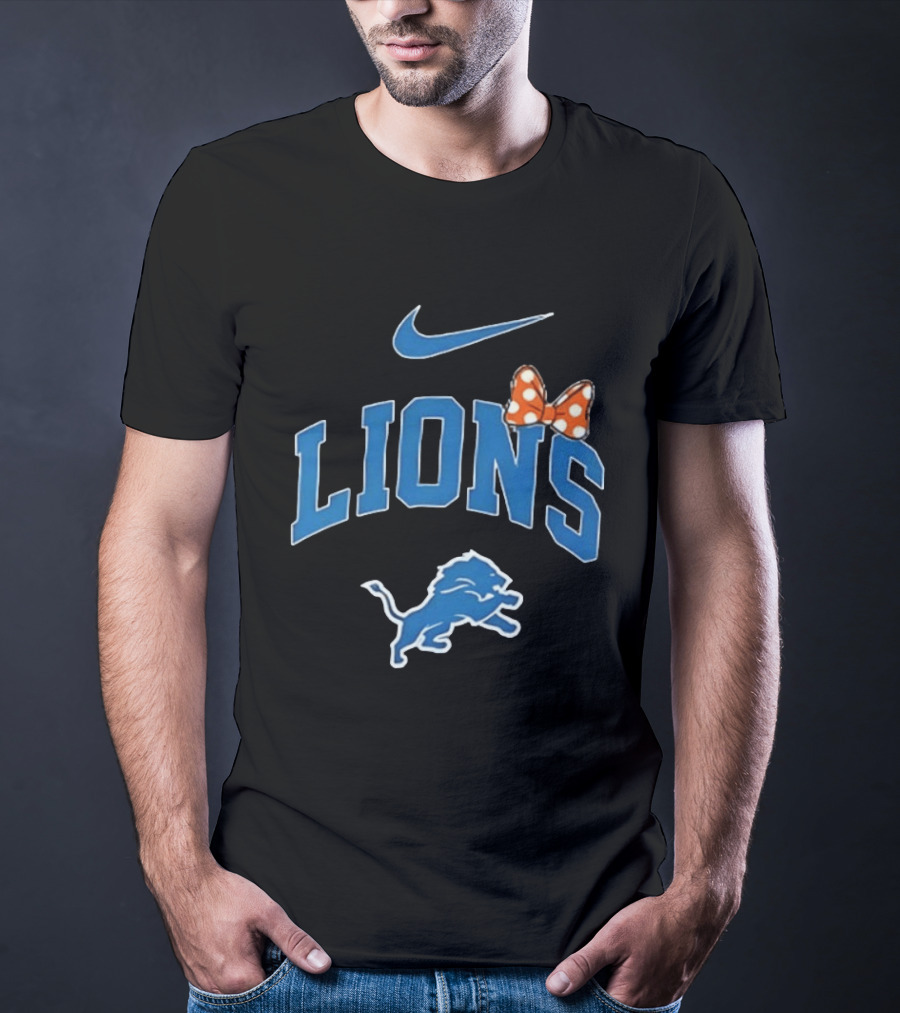 Detroit Lions Boo To You Fa Boo Lous Rugby Sports Team Halloween Bow T-Shirt