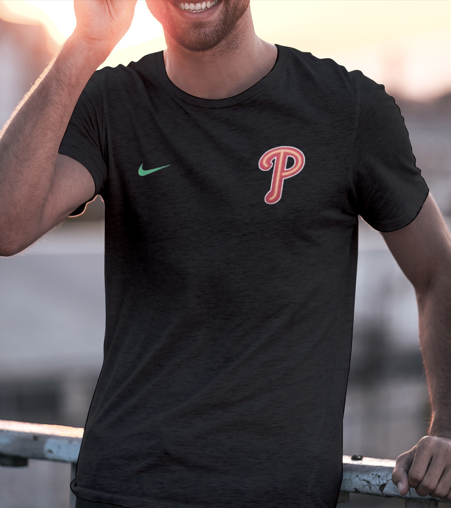 Philadelphia Phillies Nike P Logo Ring The Bell 2 Sided T-Shirt