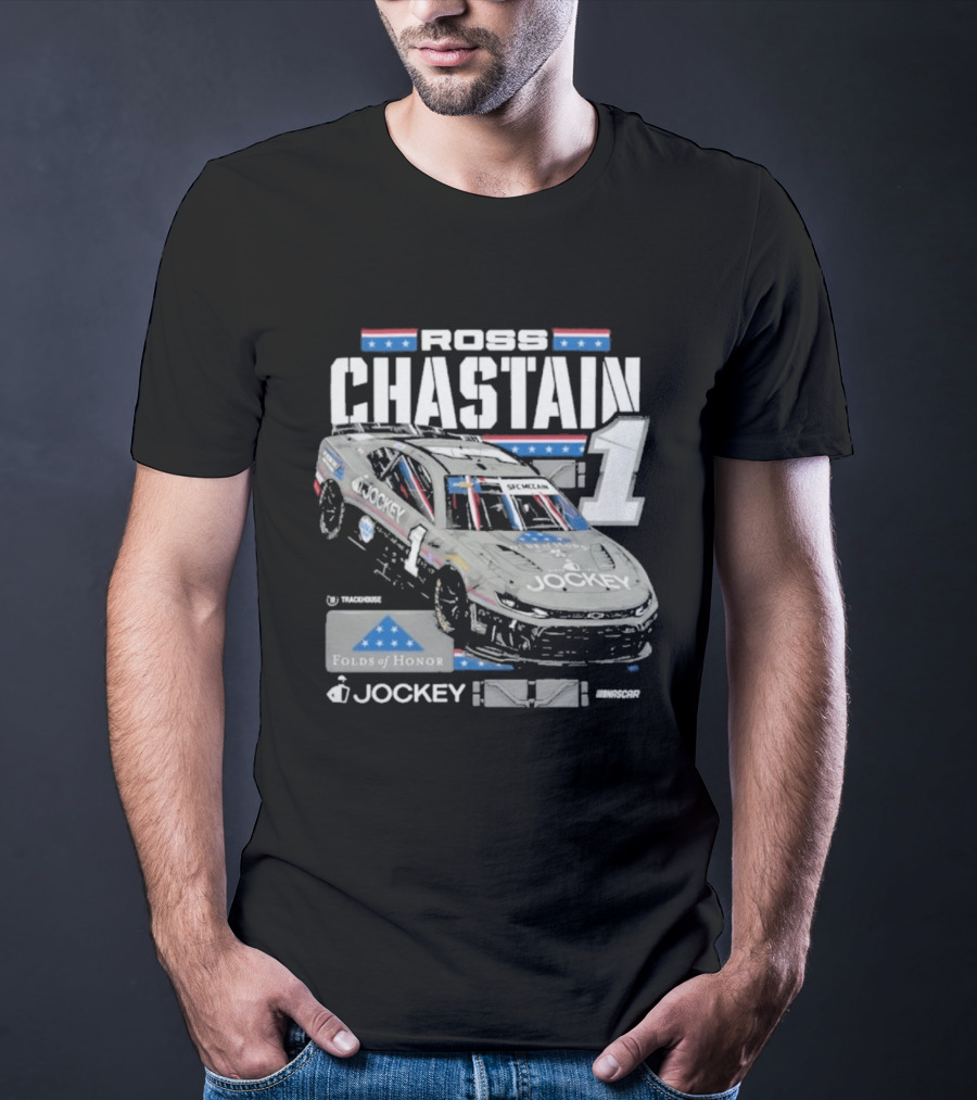 Ross Chastain #1 2026 Jockey Folds Of Honor Racing Car T-Shirt
