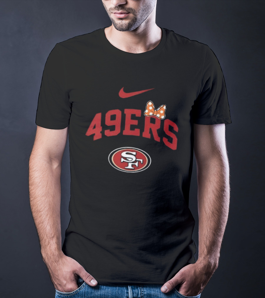 Nike San Francisco 49ers Fa Boo Lous Boos SF Football Bow Halloween T-Shirt