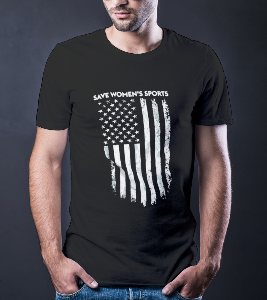 Save Women's Sports American Flag Stars And Stripes T-Shirt