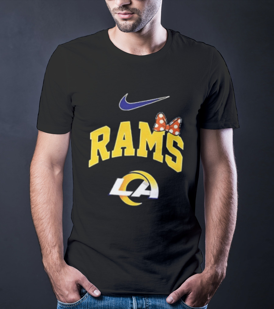 Los Angeles Rams Boo To You Fa Boo Lous Rugby Nike LA Bow T-Shirt