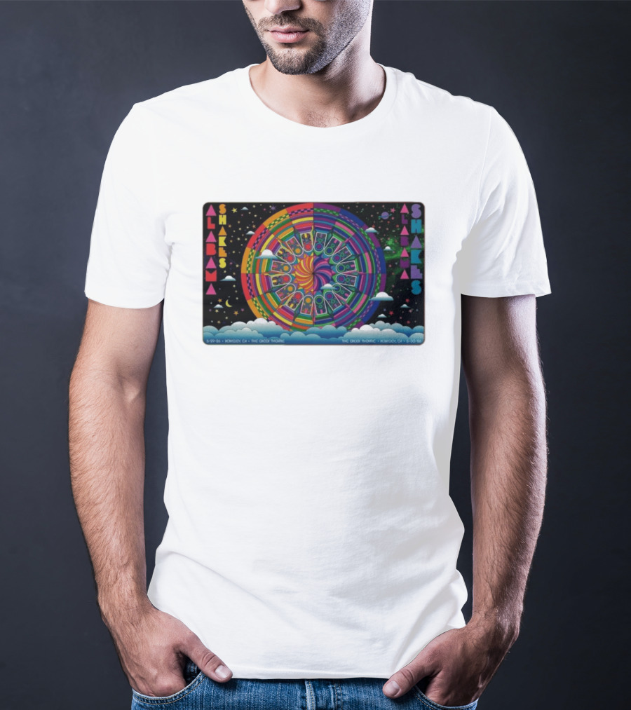 Alabama Shakes Concert The Greek Theatre Berkeley CA 5 29 26 Psychedelic Rainbow Spiral Clouds And Stars T-Shirt