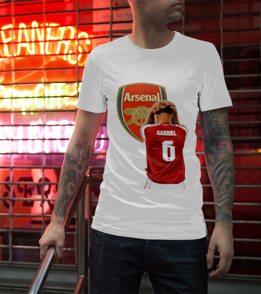Gabriel Magalhaes Arsenal Jersey Number 6 Premier League T-Shirt