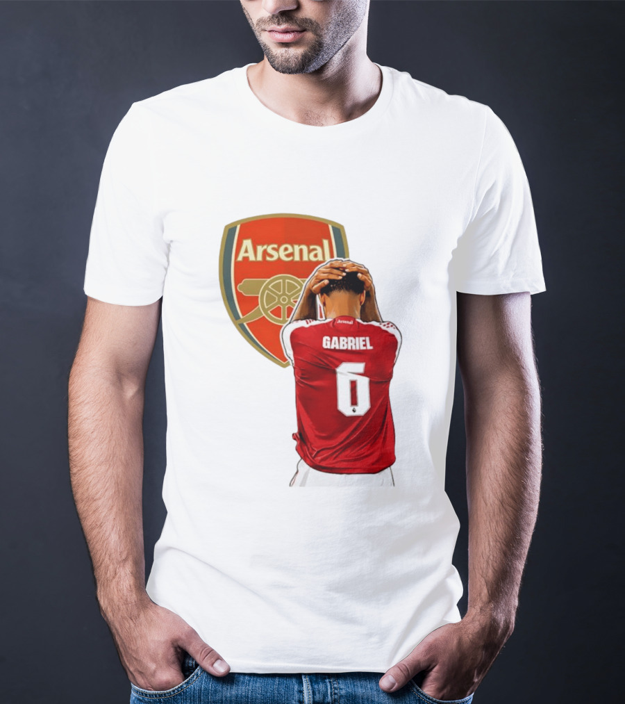 Gabriel Magalhaes Arsenal Jersey Number 6 Premier League T-Shirt