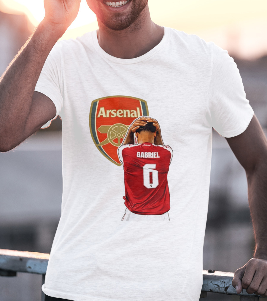 Gabriel Magalhaes Arsenal Jersey Number 6 Premier League T-Shirt