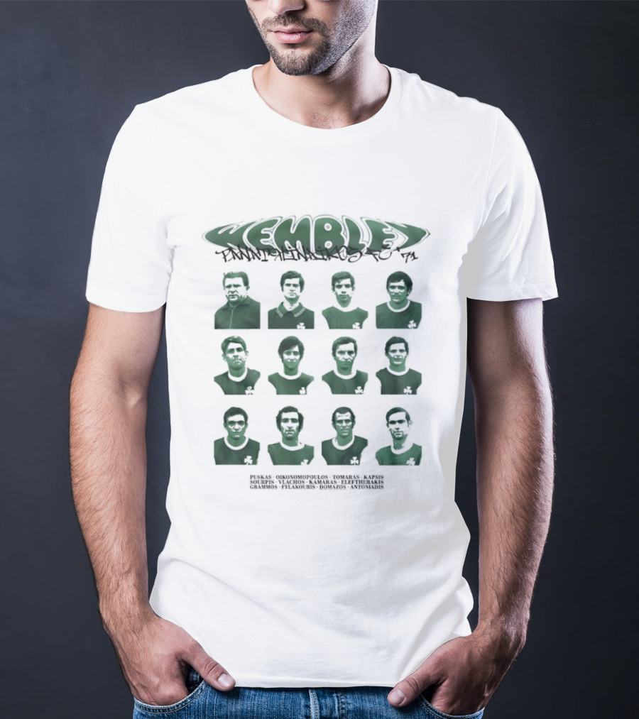 Panathinaikos FC 1971 Team Wembley Kemble Players T-Shirt