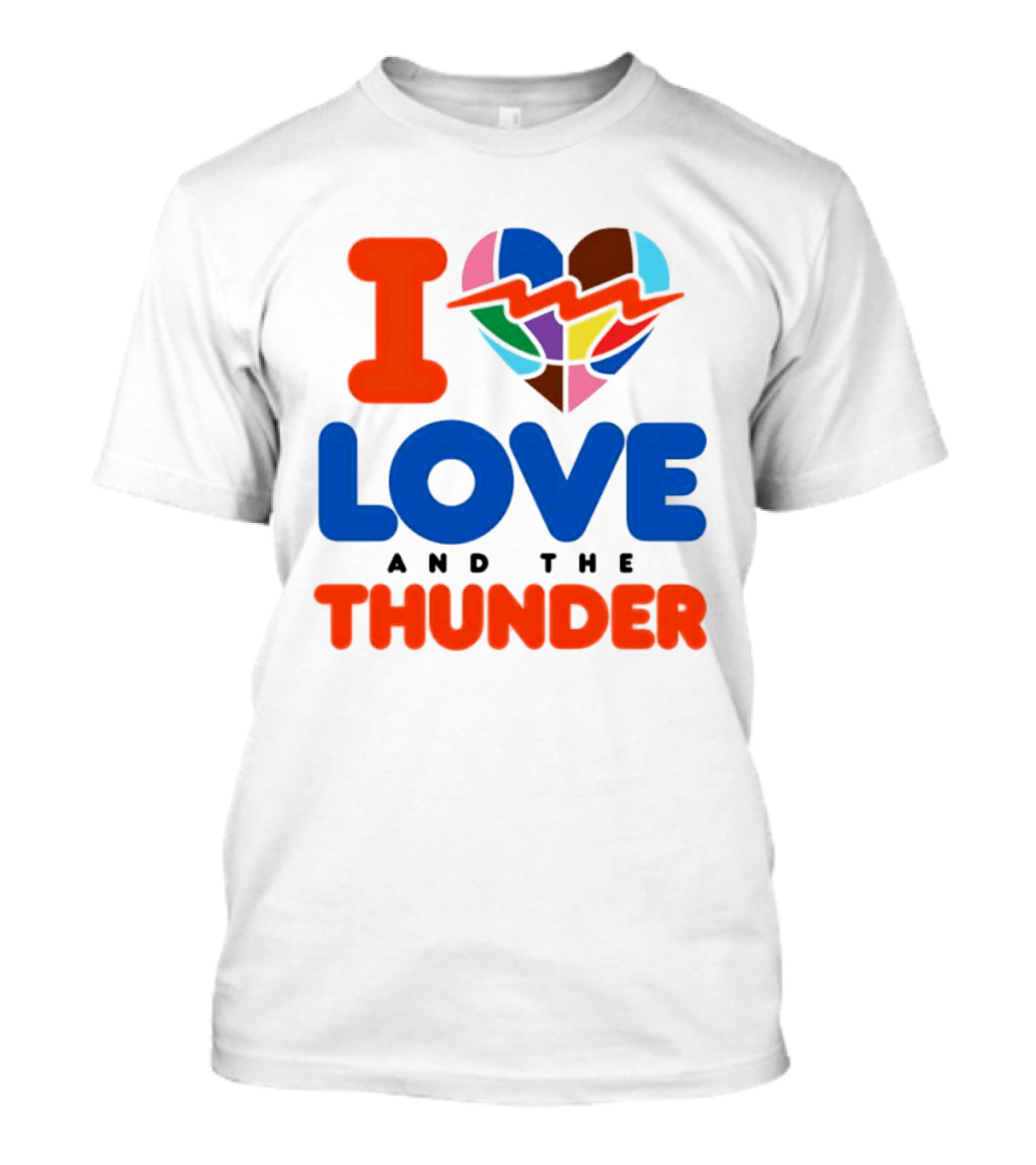 I Love Thunder Heart Color Block T-Shirt