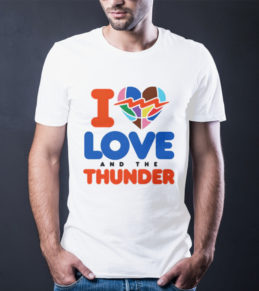 I Love Thunder Heart Color Block T-Shirt