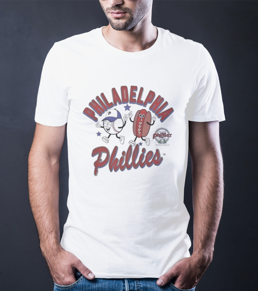 Philadelphia Phillies Baseball Hot Dog Snack Mitchell & Ness Preschool T-Shirt