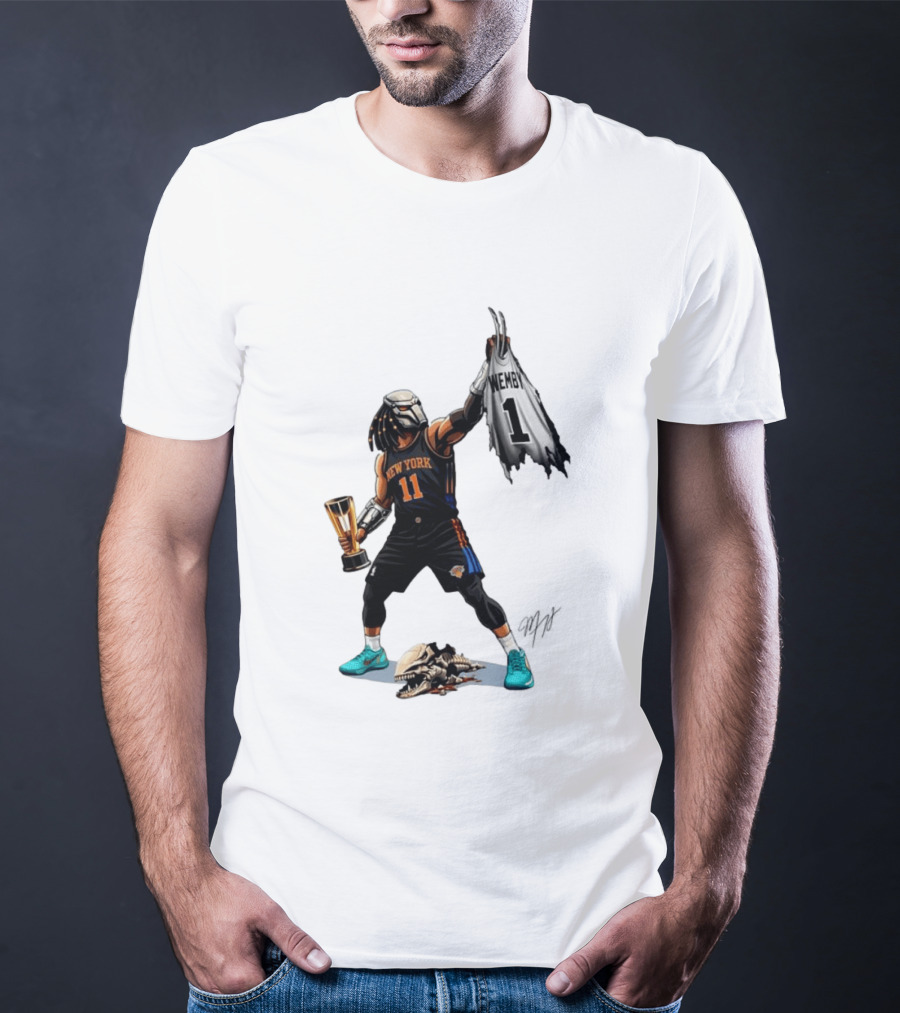 Jalen Brunson New York Knicks Wemby NBA Basketball Cartoon 11 Trophy T-Shirt