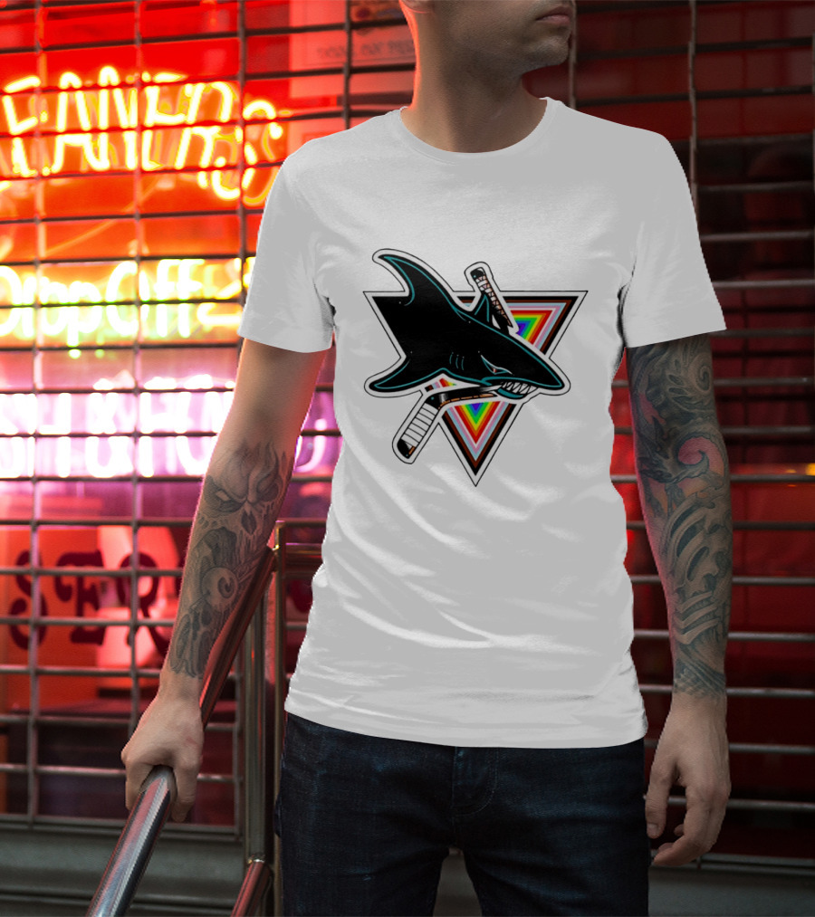 San Jose Sharks Pride NHL Rainbow Ice Hockey Team T-Shirt