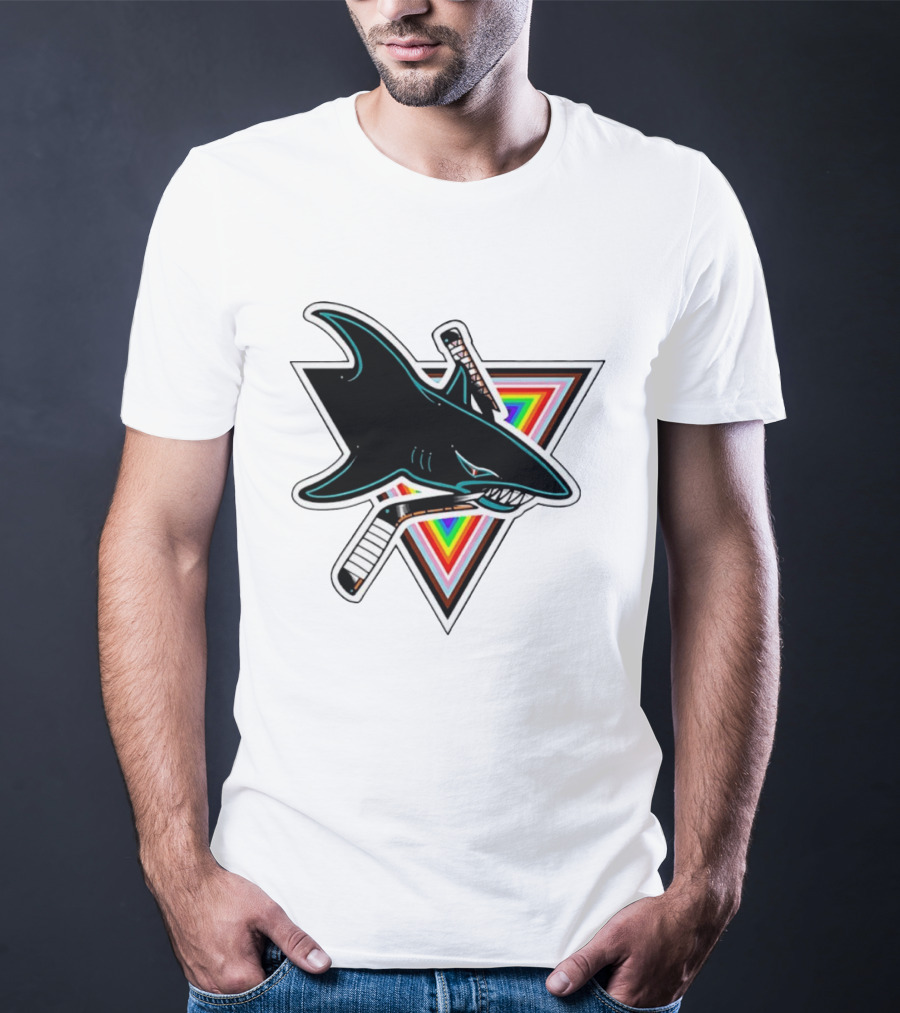 San Jose Sharks Pride NHL Rainbow Ice Hockey Team T-Shirt