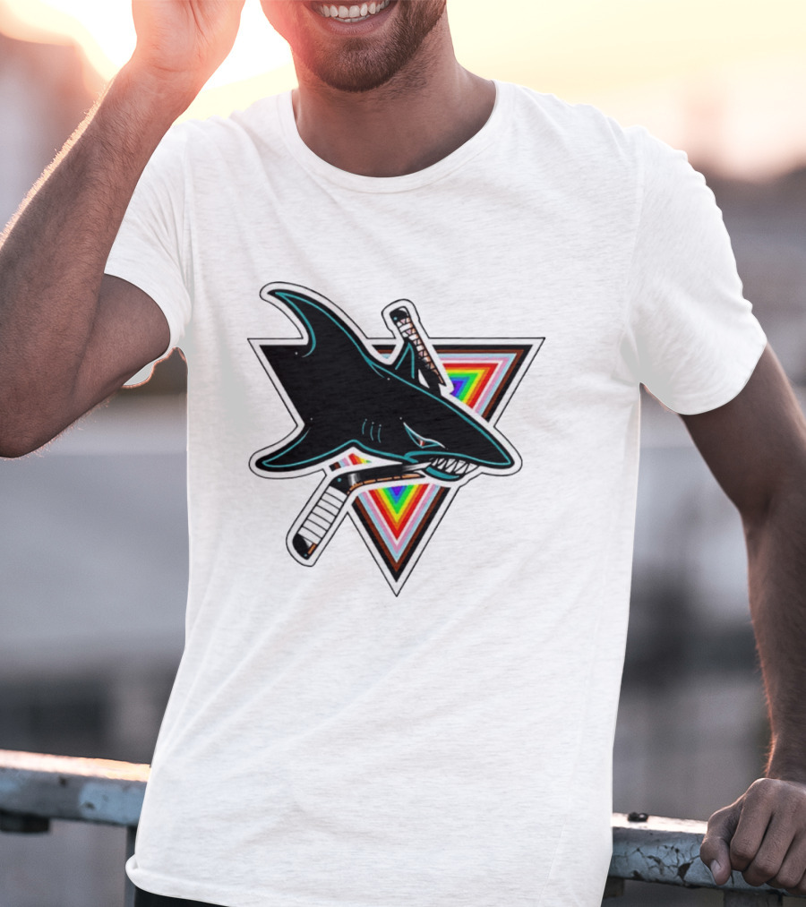 San Jose Sharks Pride NHL Rainbow Ice Hockey Team T-Shirt