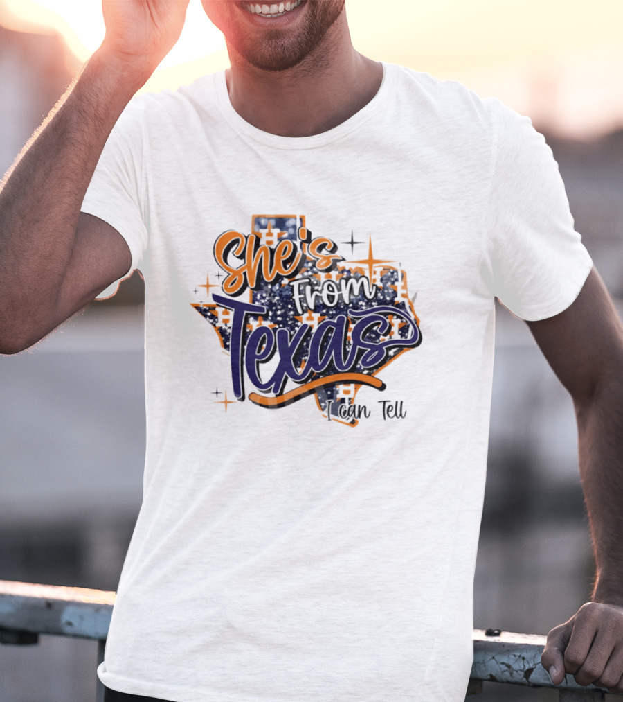 She's From Texas I Can Tell Map 2026 T-Shirt