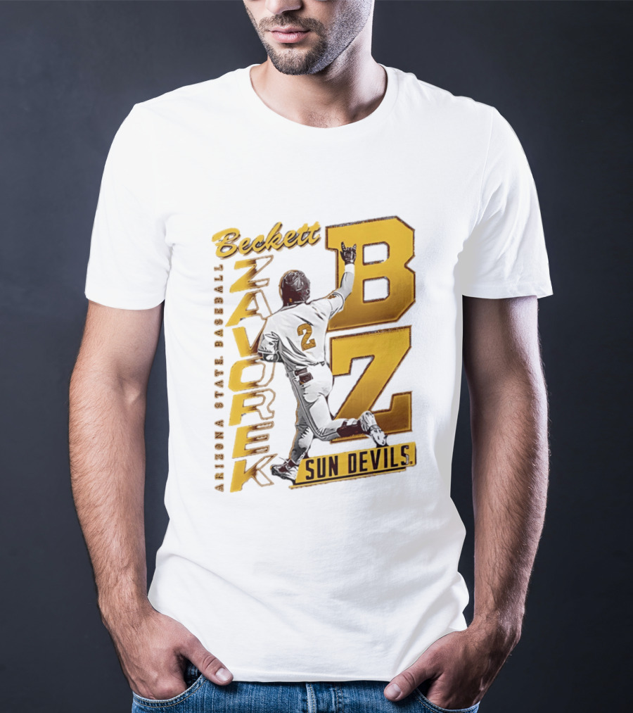 Beckett Zavorke Arizona State Baseball Sun Devils BZ Number 2 T-Shirt