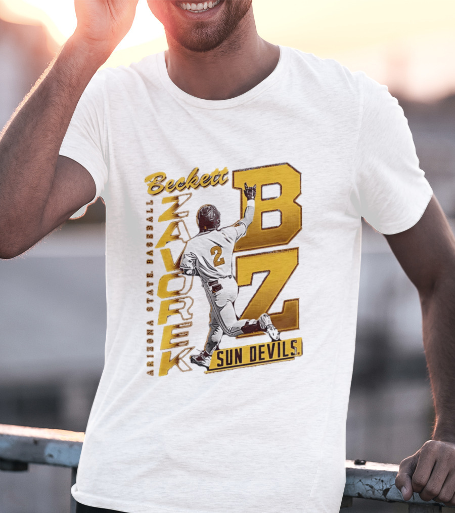Beckett Zavorke Arizona State Baseball Sun Devils BZ Number 2 T-Shirt