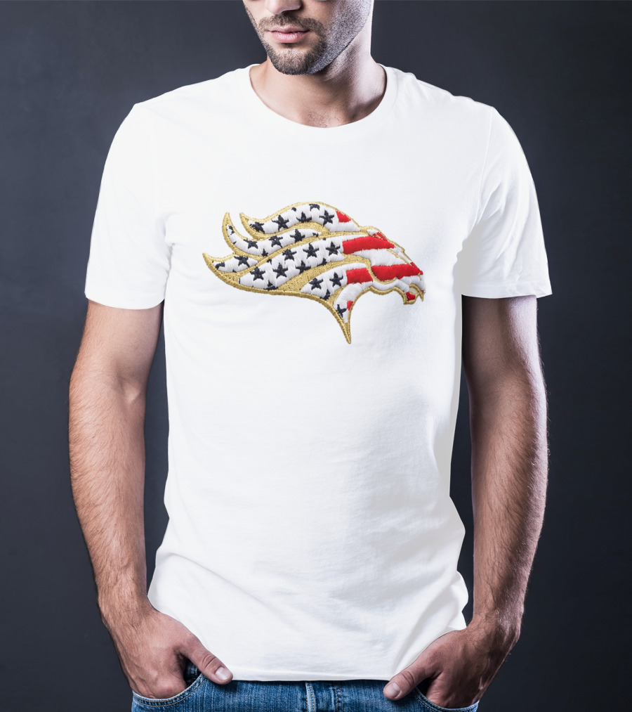 Broncos America 250th Stars And Stripes Embroidered Patch T-Shirt