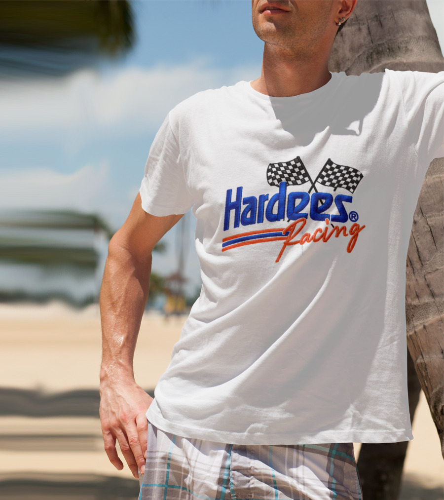 Bubba Wallace Hardee's Racing Hat Checkered Flags T-Shirt