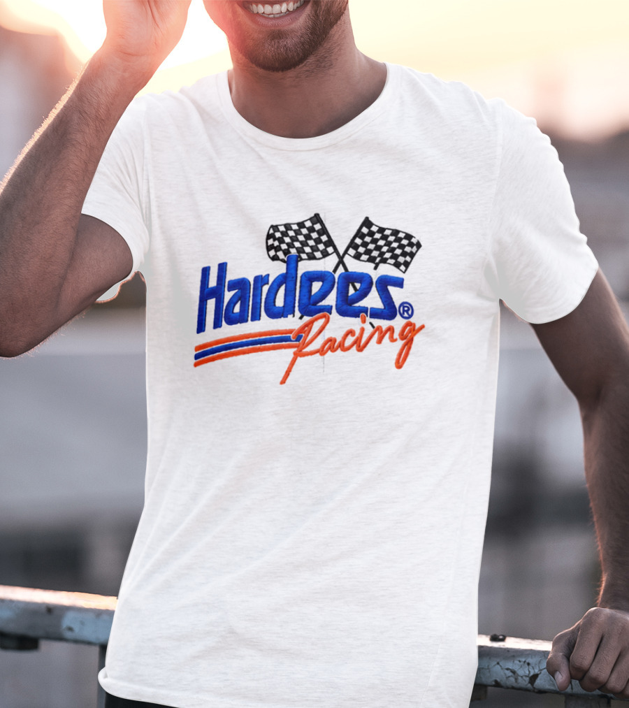 Bubba Wallace Hardee's Racing Hat Checkered Flags T-Shirt