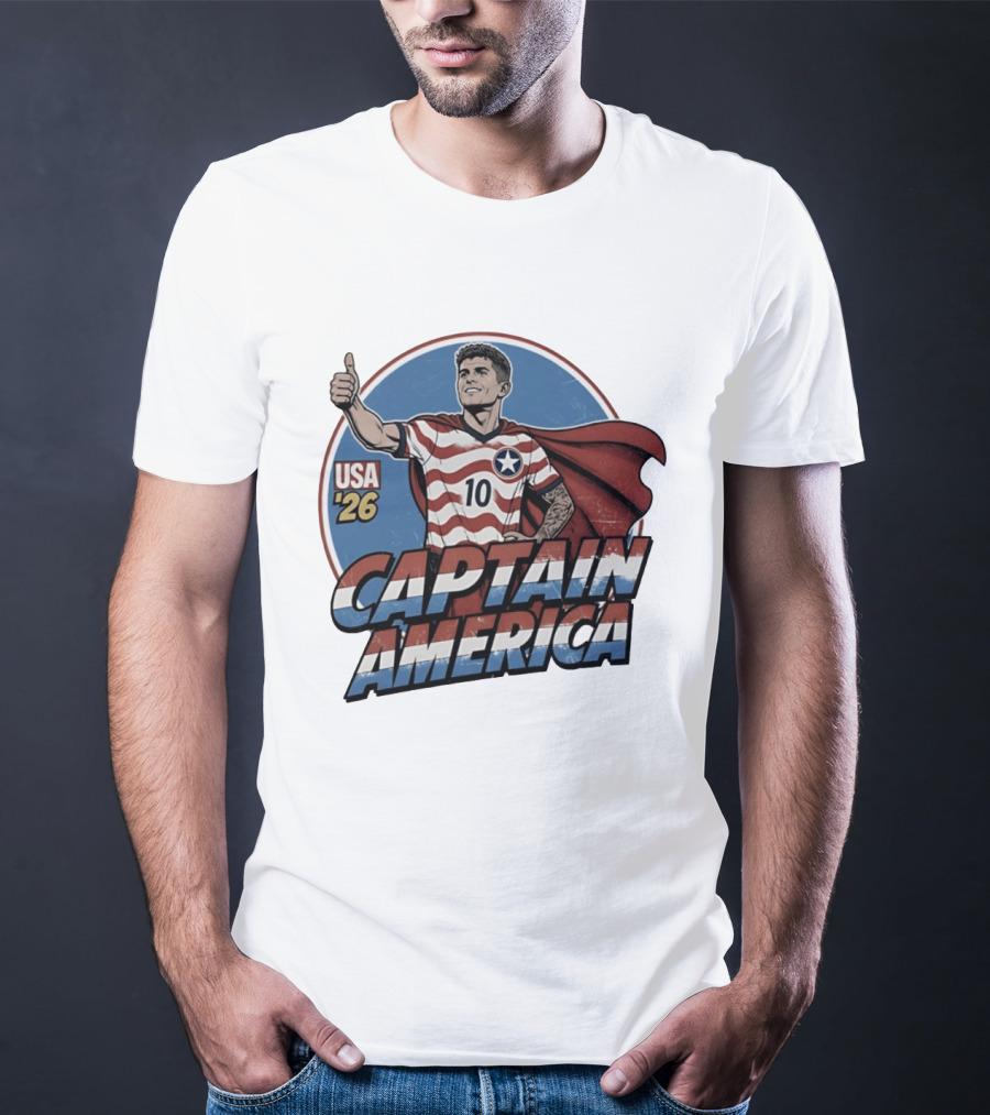 USA '26 Christian Pulisic Captain America Thumbs Up T-Shirt