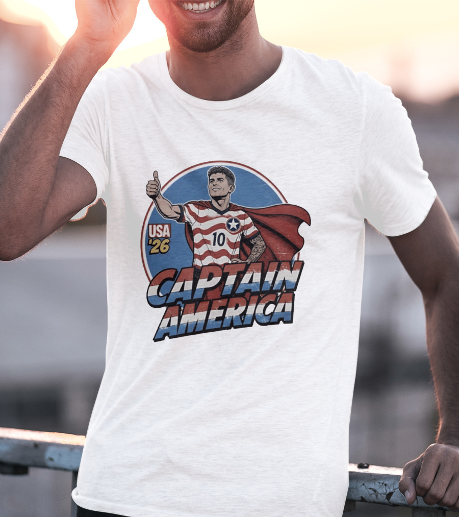 USA '26 Christian Pulisic Captain America Thumbs Up T-Shirt