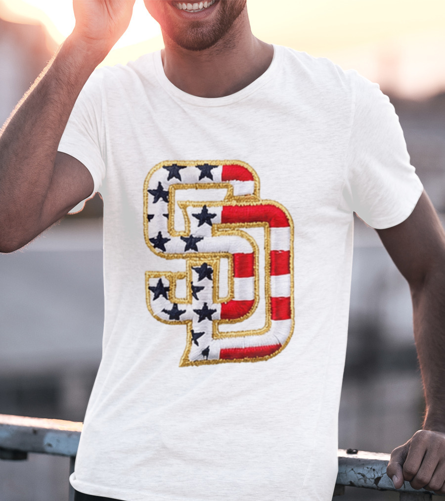 San Diego Padres America 250 Stars And Stripes SD Baseball Cap T-Shirt